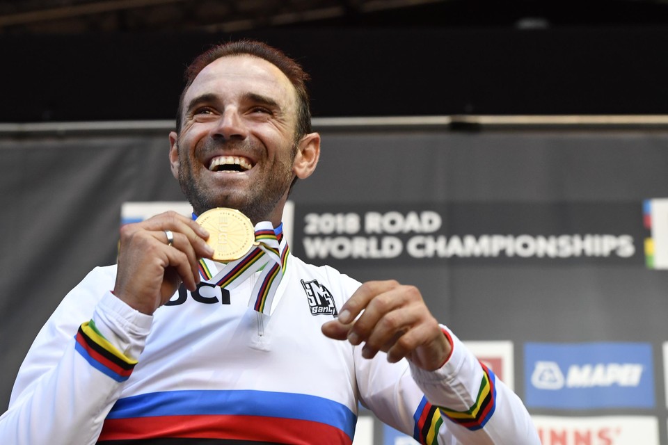 Alejandro Valverde took the world title at the age of 38. 