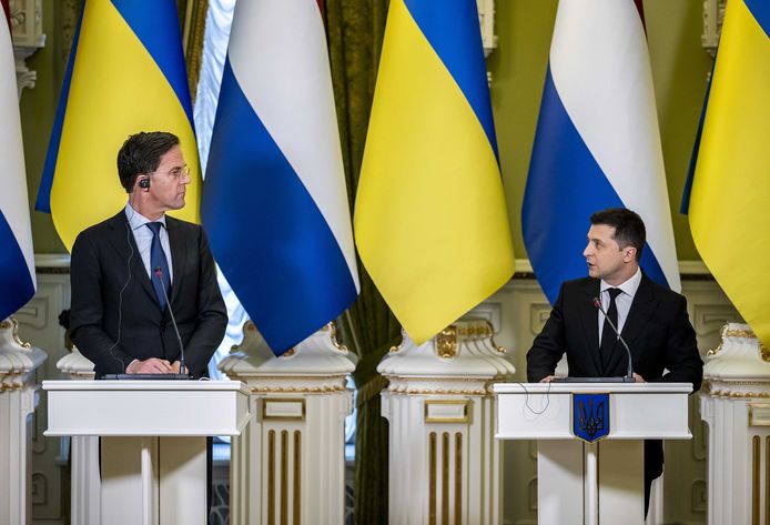 Prime Minister Mark Rutte met with President Volodymyr Zelensky in Kyiv on 2 February.  The visit took place before the Russian invasion of Ukraine.