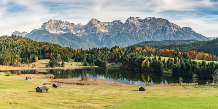 The Karwendel Mountains, on the border between Germany and Austria, are popular with hikers and cyclists.