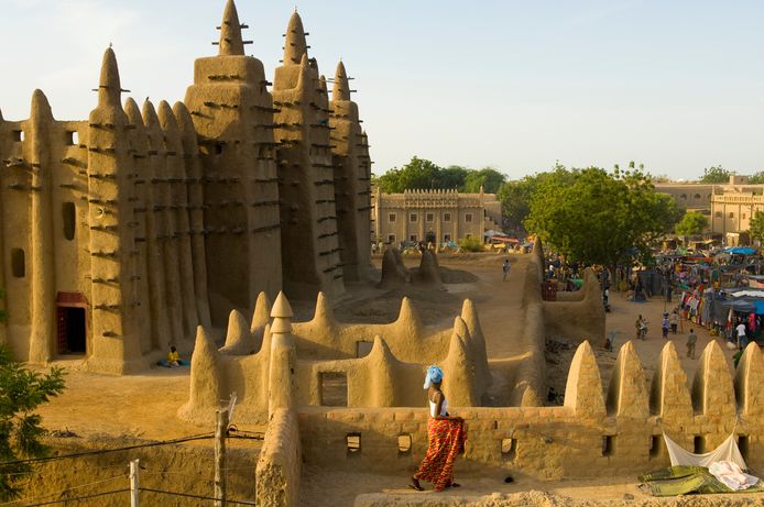 The 13th century Djenne Grand Mosque, located in Mali, is the largest and most famous building made entirely of clay.