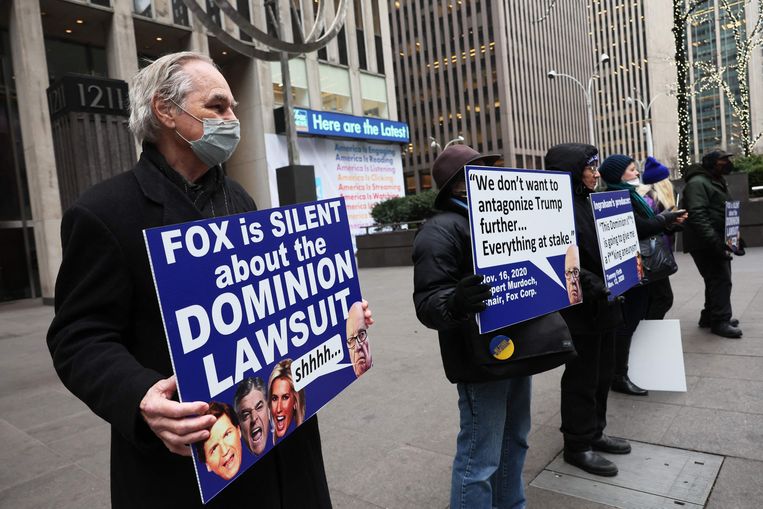 Protest at Fox headquarters in New York.  Image Getty Images via AFP