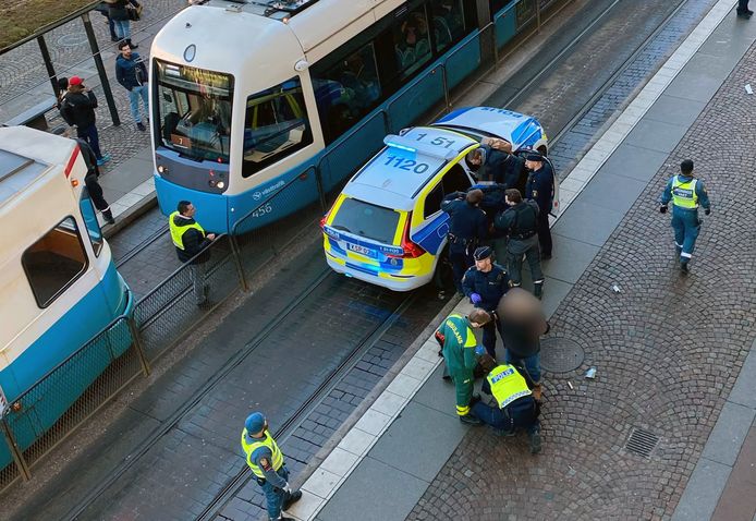 The stabbing took place on Thursday afternoon at around 12.35pm on a square in Gothenburg's city center in Brunsparken.
