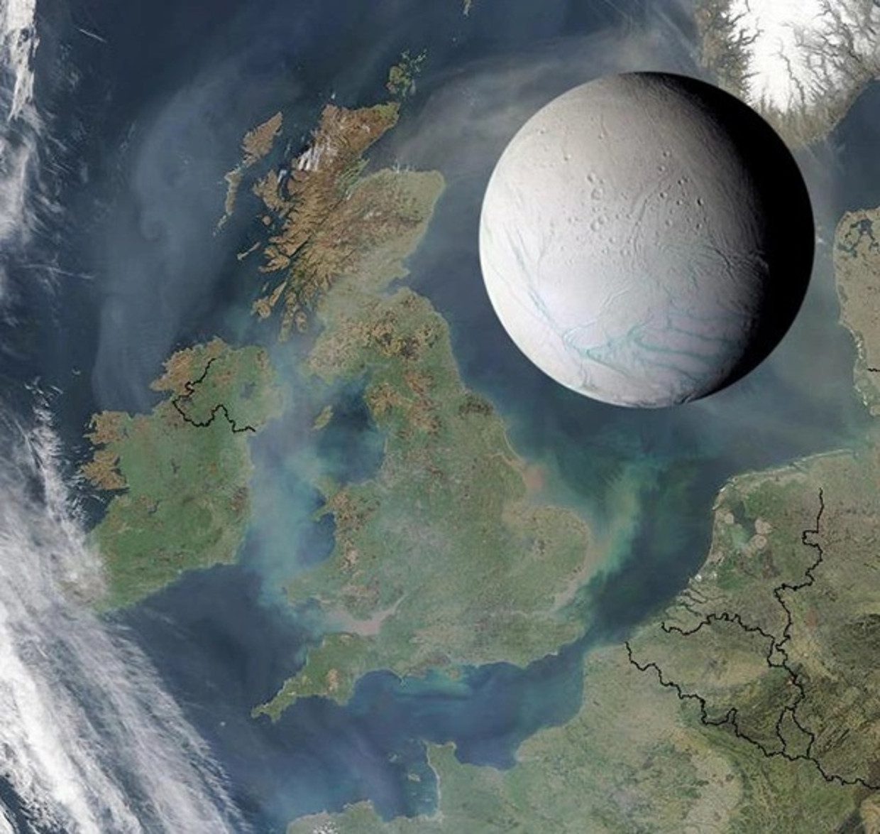 Artist's impression: Enceladus is a relatively young moon.  NASA image