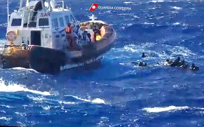 Photo from August 5th.  Rescue operation after a migrant shipwreck off the Italian island of Lampedusa.