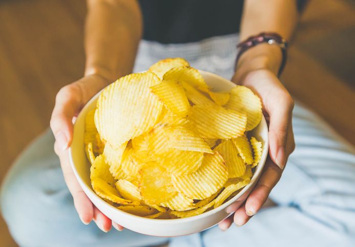 To burn a bag of potato chips, you have to walk at least 5 km.  And then the tangible distance will again be determined by your age, weight and hormones.