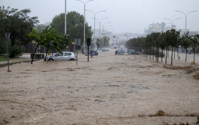 Floods in Volos, central Greece.