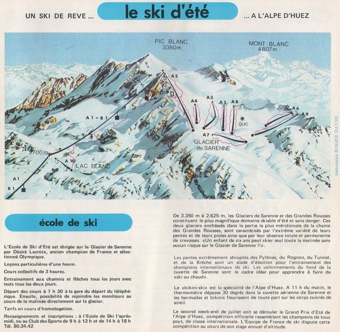 The summer ski area on the Sarenne Glacier in Alpe d'Huez as it was before.