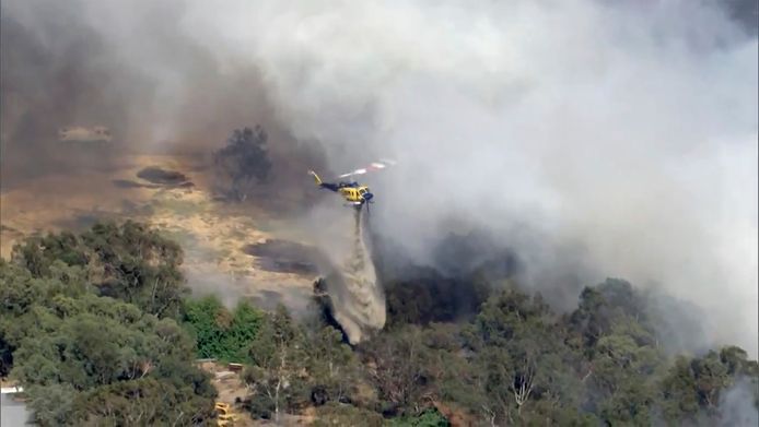 Firefighting helicopter in Perth.
