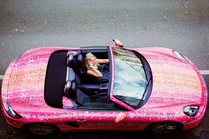 Freya Pope in her Porsche.